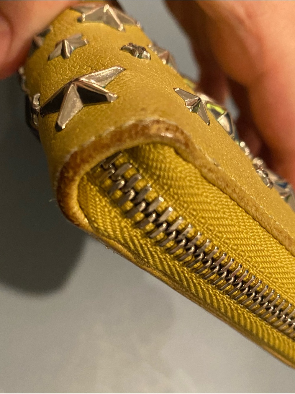 Jimmy Choo Yellow Star-Studded Zip Wallet - Picture 4 of 16